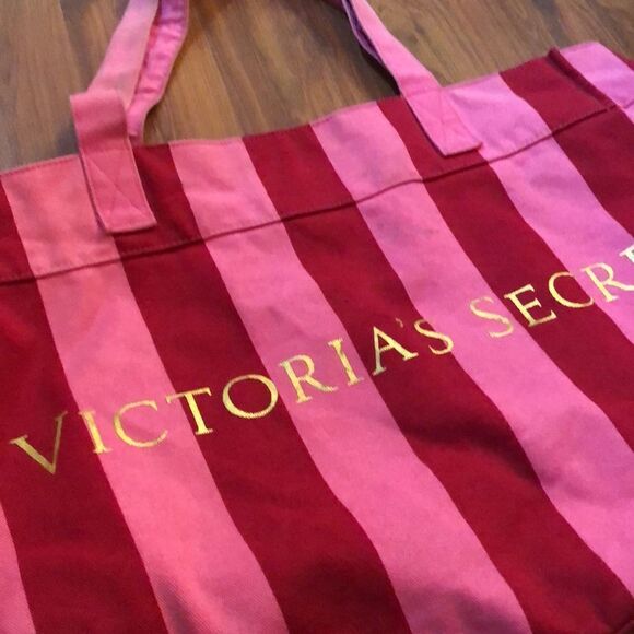 Victoria’s Secret Pink red striped canvas tote bag - Picture 9 of 9